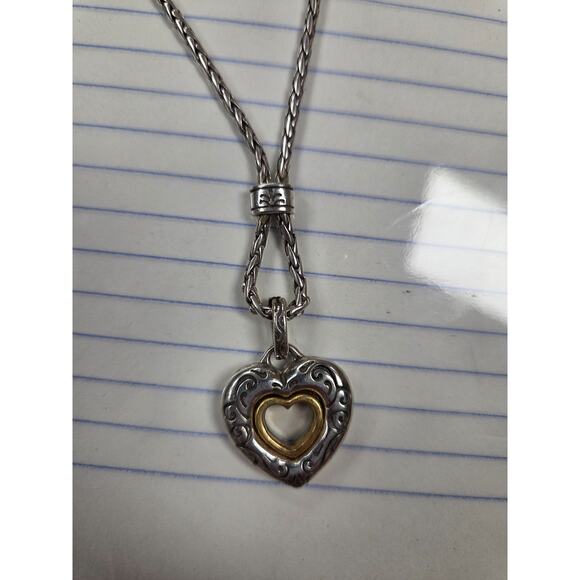Brighton Silver & Gold Tone Heart 16” Necklace - Picture 2 of 4